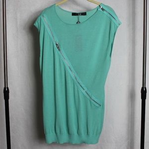 BEDO Knit Sleeveless Sweater with Silver Zippers